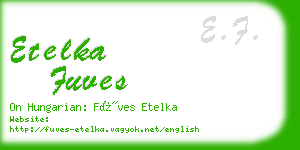 etelka fuves business card